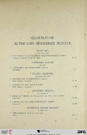 Ölgemälde alter und moderner Meister (Nr. 1-154)