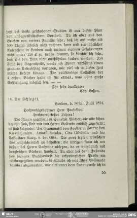 Christian Lassen an August Wilhelm von Schlegel, London, 30.07.1824