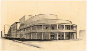 Konservatorium mit Theater, Istanbul: Perspektivische Ansicht