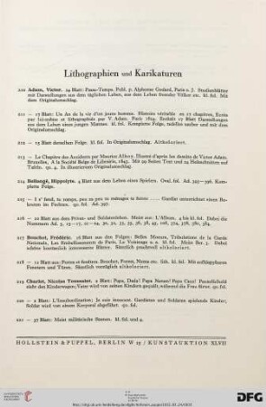 Lithographien und Karikaturen (Nr. 210-268)