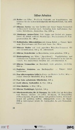 Silber-Arbeiten (Nr. 526-547)