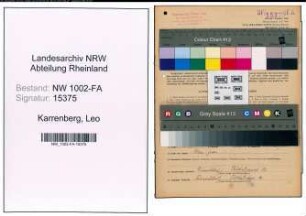 Entnazifizierung Leo Karrenberg, geb. 28.12.1885 (Kaufmann)