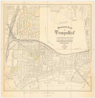 Wettbewerb Groß-Berlin 1910 Bebauungsplan für das Tempelhofer Feld: Übersichtsplan 1:8000 (Planungsgrundlage)