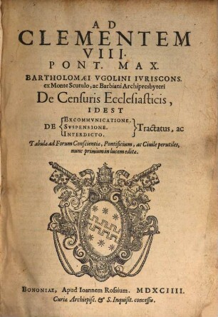 De Censuris ecclesiasticis