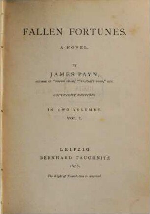Fallen Fortunes : a novel ; in two volumes, 1