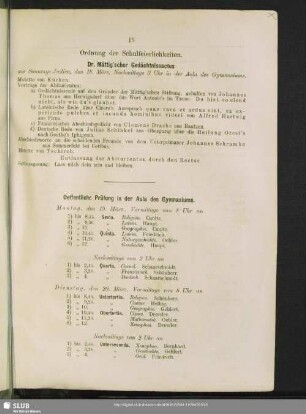Ordnung der Schulfeierlichkeiten