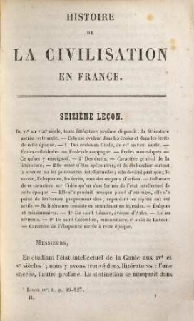 Histoire de la civilisation en France : depuis la chute de l'empire romain. 2