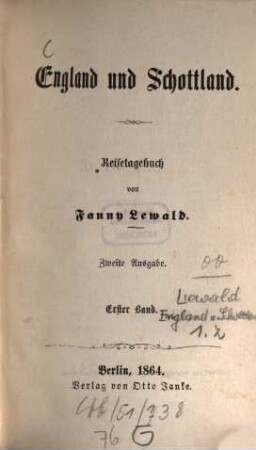 England und Schottland : Reisetagebuch, 1