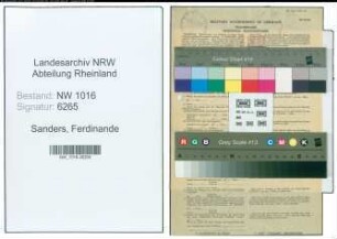 Entnazifizierung Ferdinande Sanders , geb. 18.03.1910 (Postassistentin)