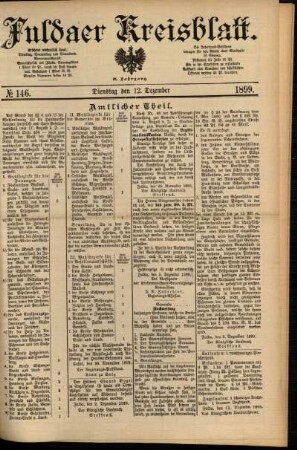 Erste Ausgabe vom Dienstag, den 12. Dezember 1899.