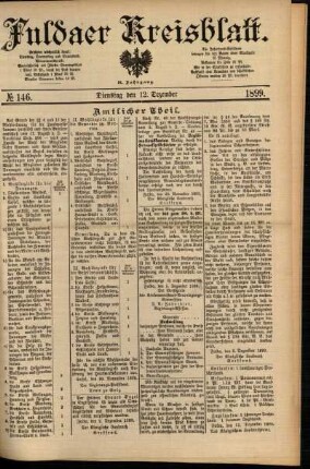 Erste Ausgabe vom Dienstag, den 12. Dezember 1899.