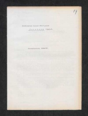 1936/37: Jahresbericht ... - 1936/37