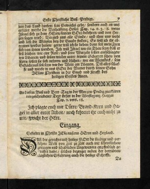 7-34, Erste Christliche Buß-Predigt.