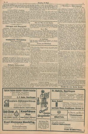Freie Presse 1928 (Nr. 95). Tagesausgabe (Fragment)