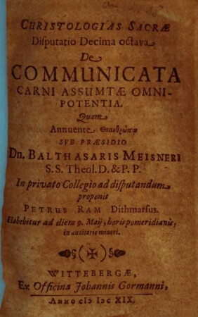 De Communicata Carni Assumtae Omnipotentia