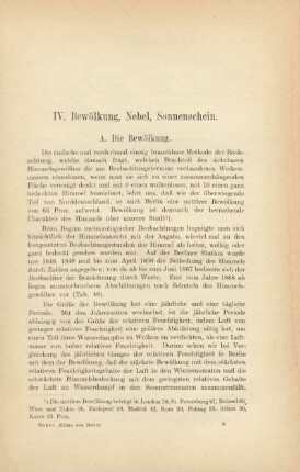 IV. Bewölkung, Nebel, Sonnenschein