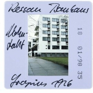 Dessau, Bauhaus : Atelierhaus, Ostfassade