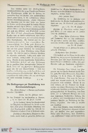 1: Die Bedingungen zur Beschickung von Kunstausstellungen