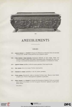 Ameublements (nr. 1281-1402)