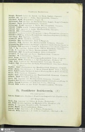 IX. Frankfurter Bezirksverein.