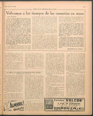 Volvemos a los tiempos de las cesantías en masa : Cartas de un argentino que se enoja