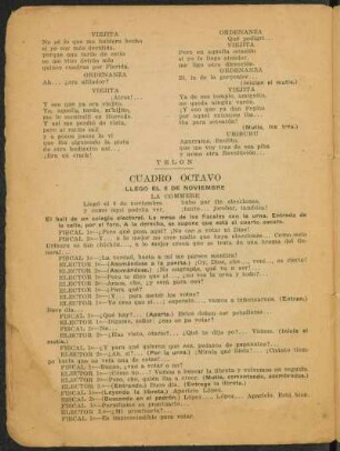 Cuadro octavo : Llegó el 8 de noviembre
