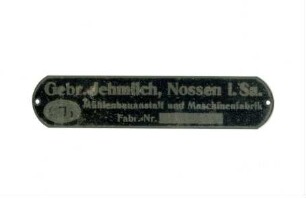 Firmenschild Gebr. Jehmlich