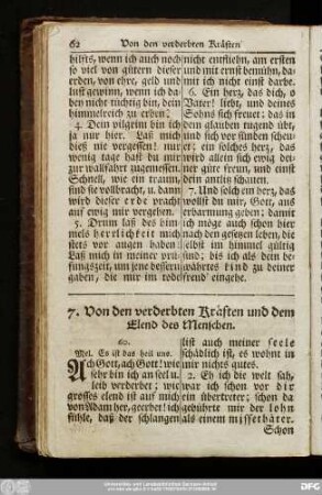 7. Von den verderbten Kräften und dem Elend des Menschen.
