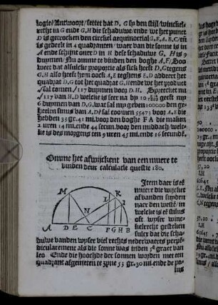 Omme het afwijckent van een muere te vinden deur calculatie questie 180.