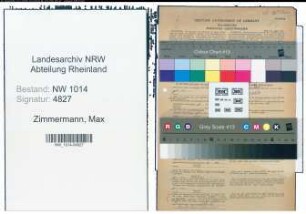 Entnazifizierung Max Zimmermann , geb. 25.03.1902 (Mueller)