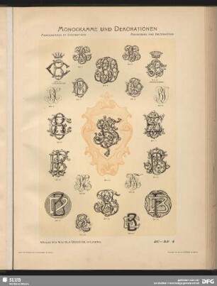 Dekorationen [Kartuschen], Adels-Monogramme