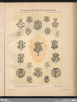 Dekorationen [Kartuschen], Adels-Monogramme