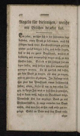 Regeln für diejenigen, welche mit Brüchen behaftet sind.
