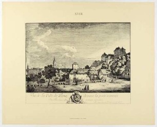 Pirna von der Südseite mit dem Obertor, Blatt 18 aus der Canaletto-Mappe von Otto Richter für den Verein für Geschichte Dresden