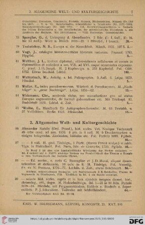 2. Allgemeine Welt- und Kulturgeschichte (Nr. 86 - 193)
