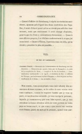 VIII. Le Roi au Landgrave (22 novembre 1602)