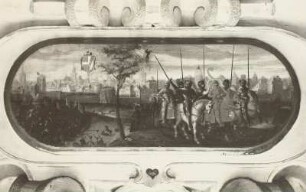 Historienbild unter dem Bildnis Ansericht