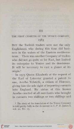 III. The first charter of the Venice company, 1583