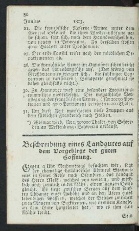 Beschreibung eines Landgutes auf dem Vorgebirge der guten Hoffnung.