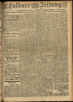 Zweite Ausgabe vom Samstag, den 16. September 1899.