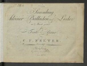 H. 1: Sammlung kleiner Balladen und Lieder