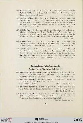 Einrichtungsgegenstände (Nr. 330-376)