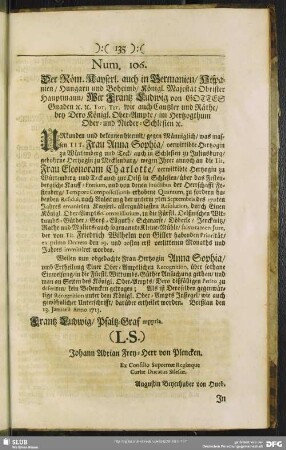 Num. 106. Der Röm. Kayserl. auch in Germanien ...