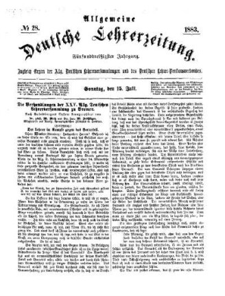 Die Verhandlungen der XXV. Allg. Deutschen Lehrerversammlung zu Bremen