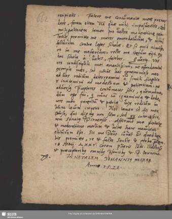 Nr. 79. In natalem Johannis Begeri