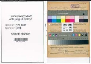 Entnazifizierung Heinrich Ahshoff , geb. 13.03.1900 (Fahrhauer)