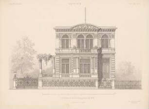 Villa Wöhlert, Berlin: Ansicht von der Straßenseite (aus: Architektonisches Skizzenbuch, H. 141/6, 1876)