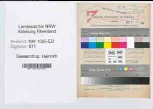 Entnazifizierung Heinrich Sessendrup, geb. 17.07.1891 (Angest.)