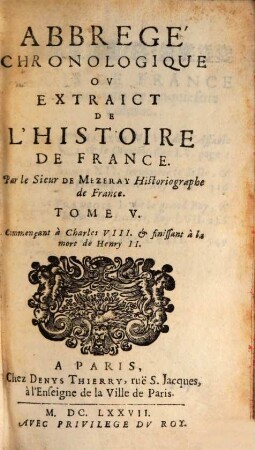 Abrégé chronologique de l'histoire de France, 5