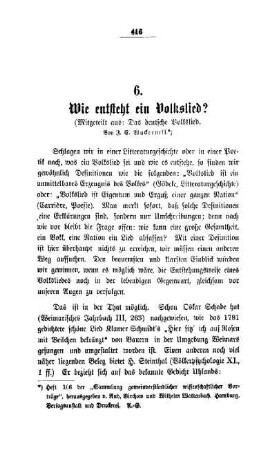 Wie entsteht ein Volkslied?